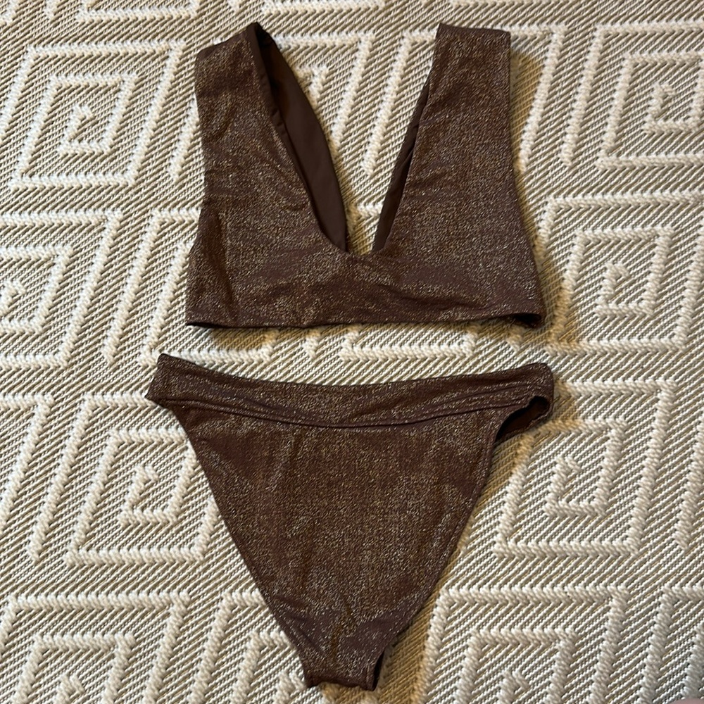 REVEL REY Abigail Top + Elliot Bottom - in Iridescent Espresso *NWOT - Picture 7 of 8